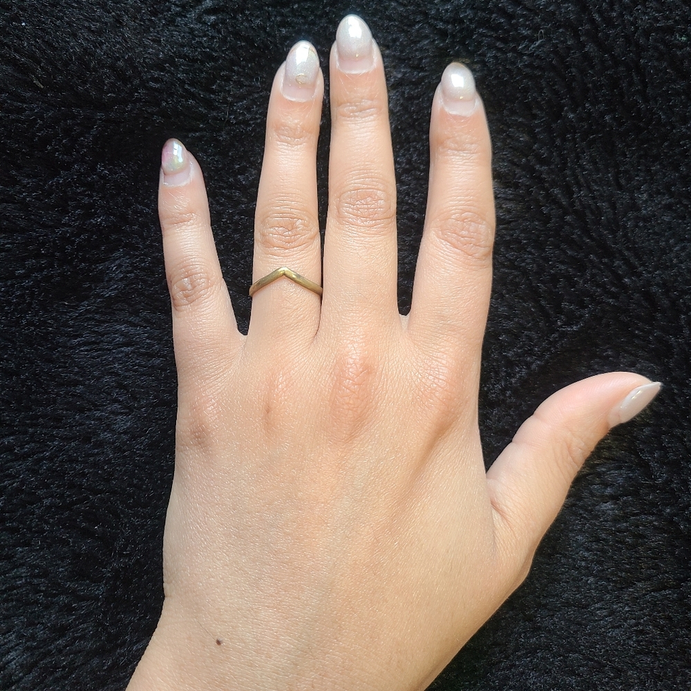 Gold plated Chevron ring